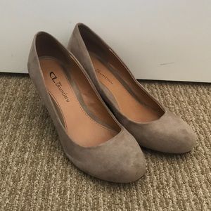 Brown Suede Wedges